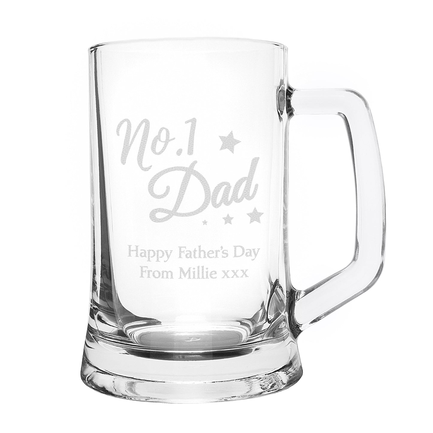 Personalised No.1 Dad Glass Pint Stern Tankard - image 4