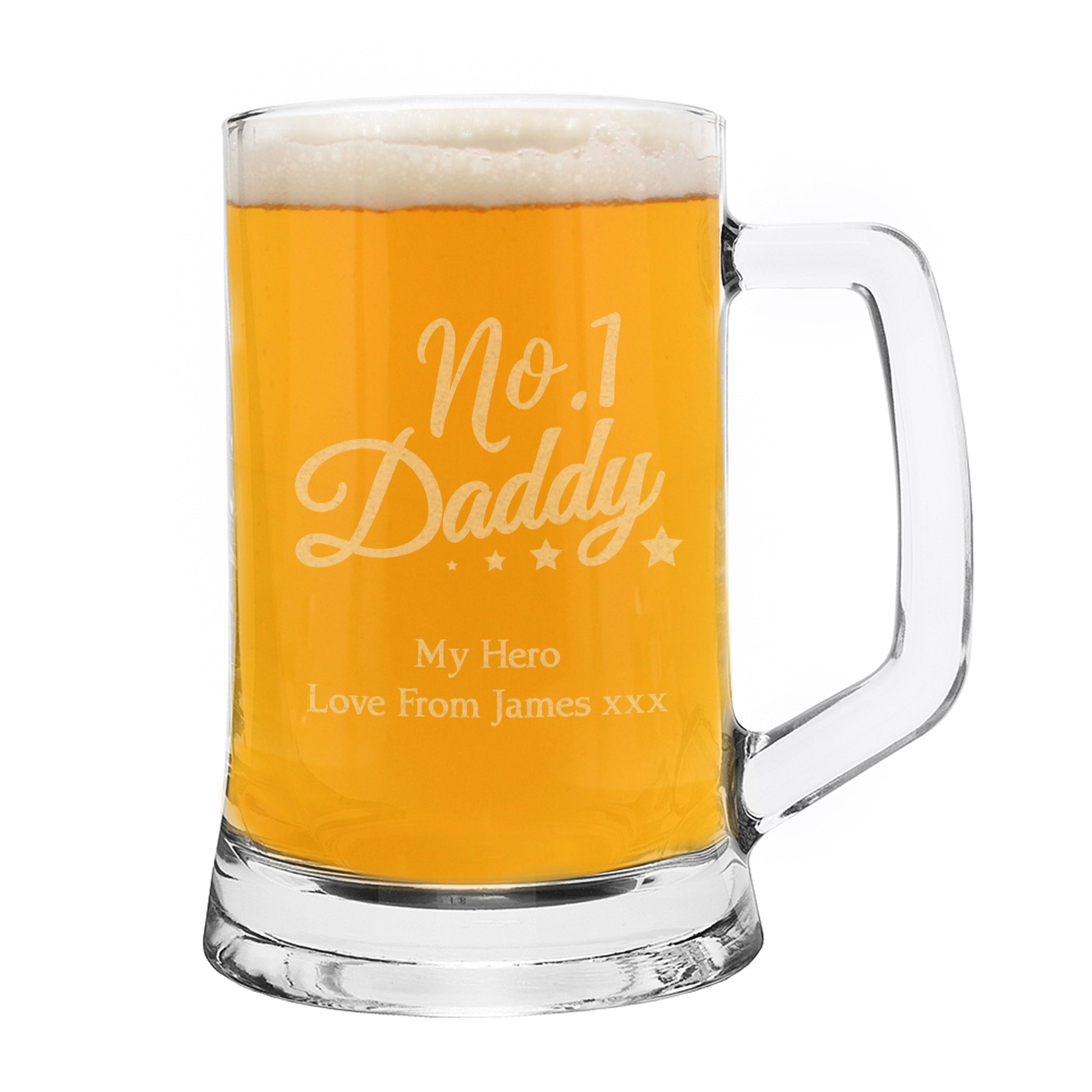 Personalised No.1 Daddy Glass Pint Stern Tankard - image 2
