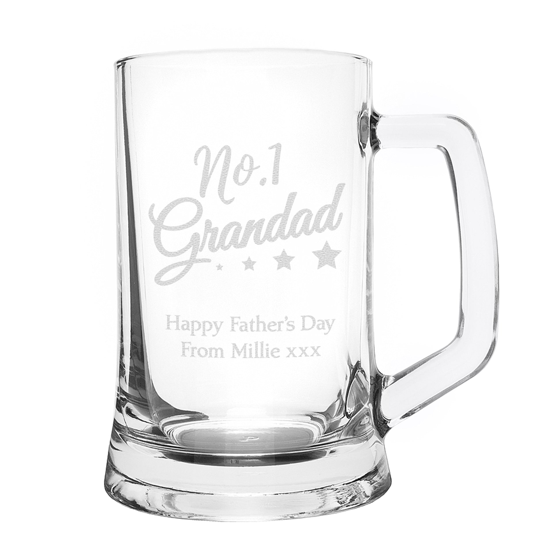 Personalised No.1 Grandad Glass Pint Stern Tankard - image 4