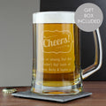 Personalised Cheers Glass Pint Stern Tankard from Heartfelt Gifts