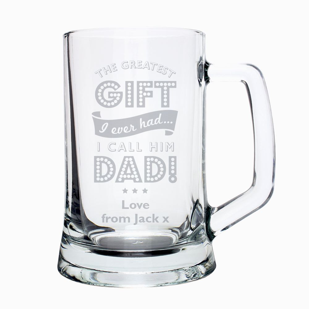 Personalised Greatest Dad Glass Pint Stern Tankard - image 2