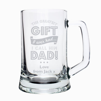 Personalised Greatest Dad Glass Pint Stern Tankard - image 2