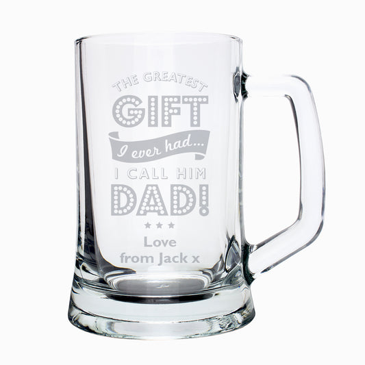 Personalised Greatest Dad Glass Pint Stern Tankard - image 2
