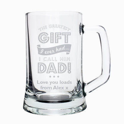 Personalised Greatest Dad Glass Pint Stern Tankard - image 7