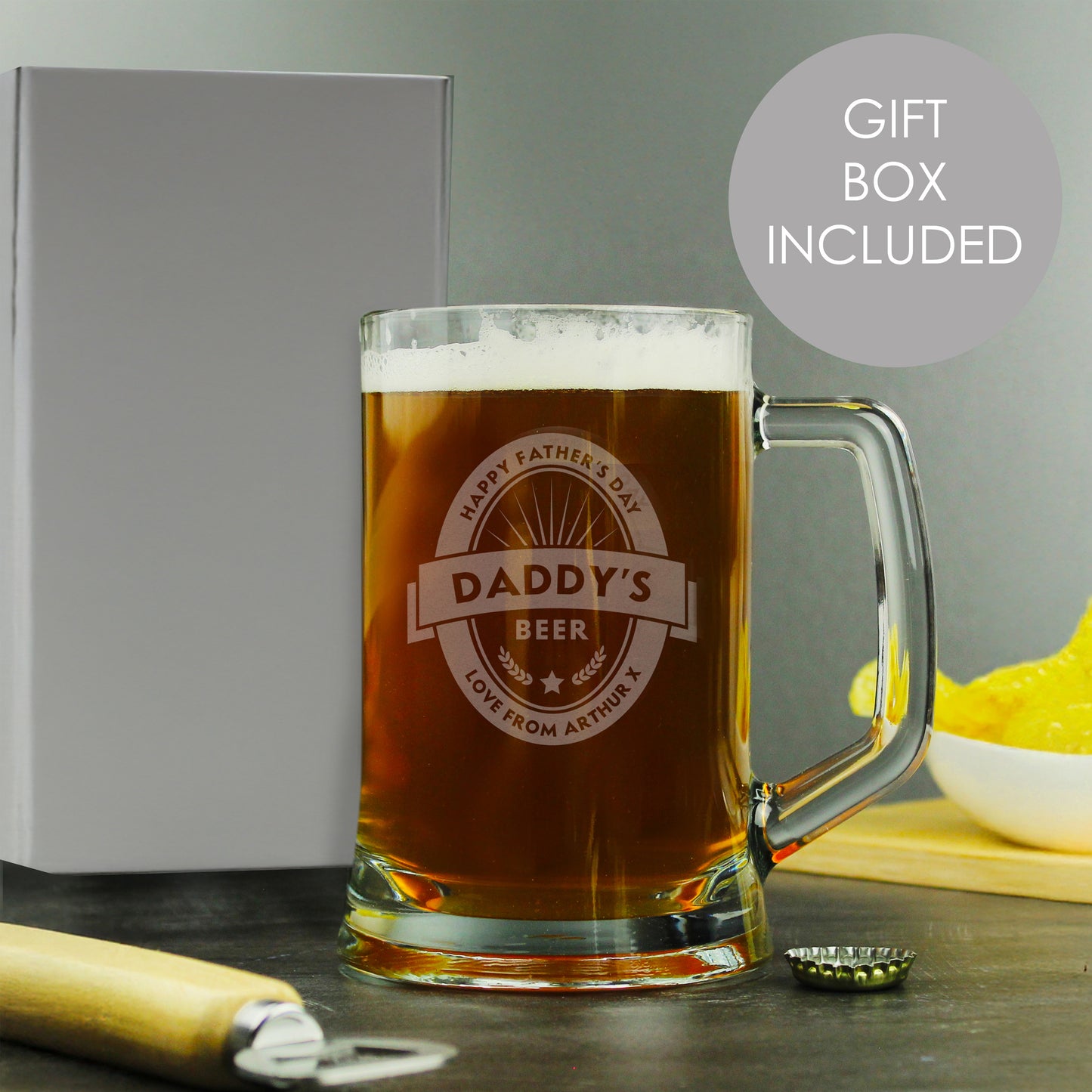 Personalised Beer Label Pint Stern Tankard from Heartfelt Gifts