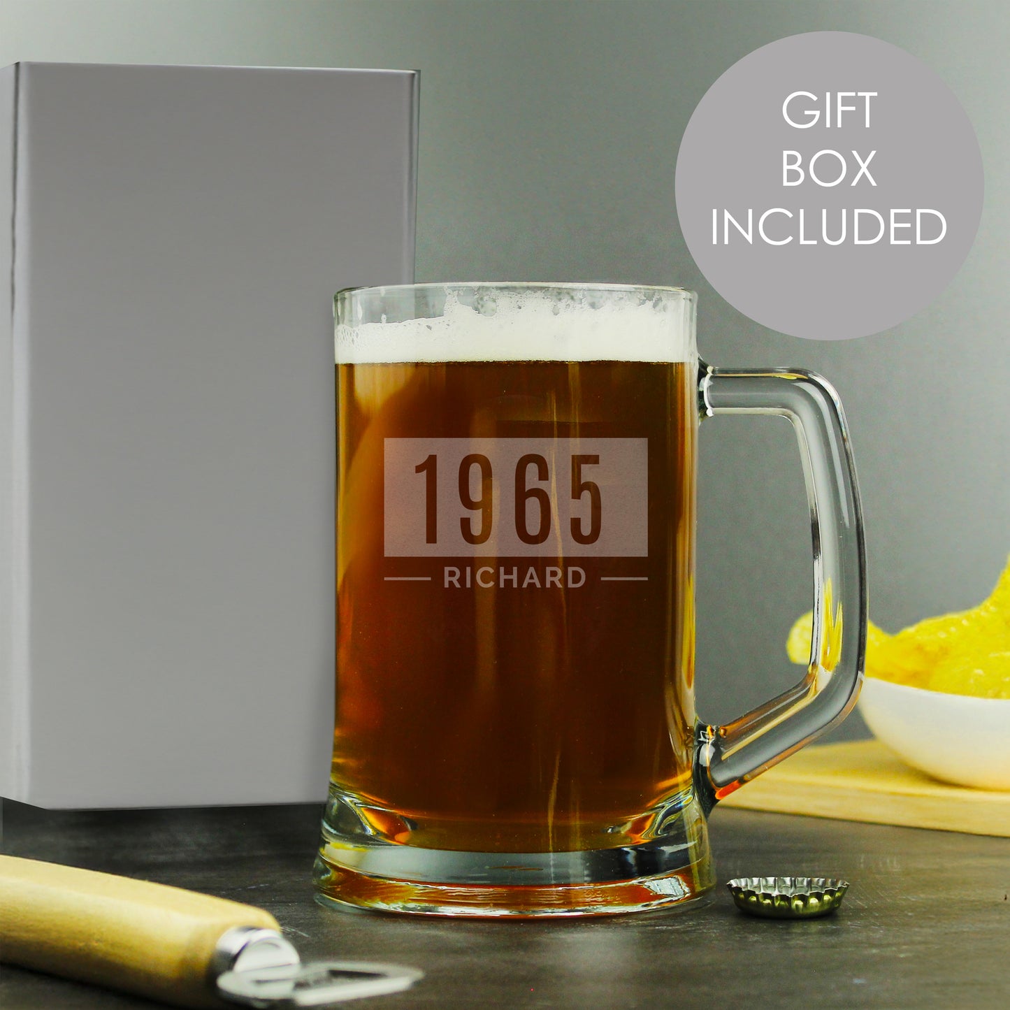 Personalised Name & Date Pint Stern Tankard from Heartfelt Gifts