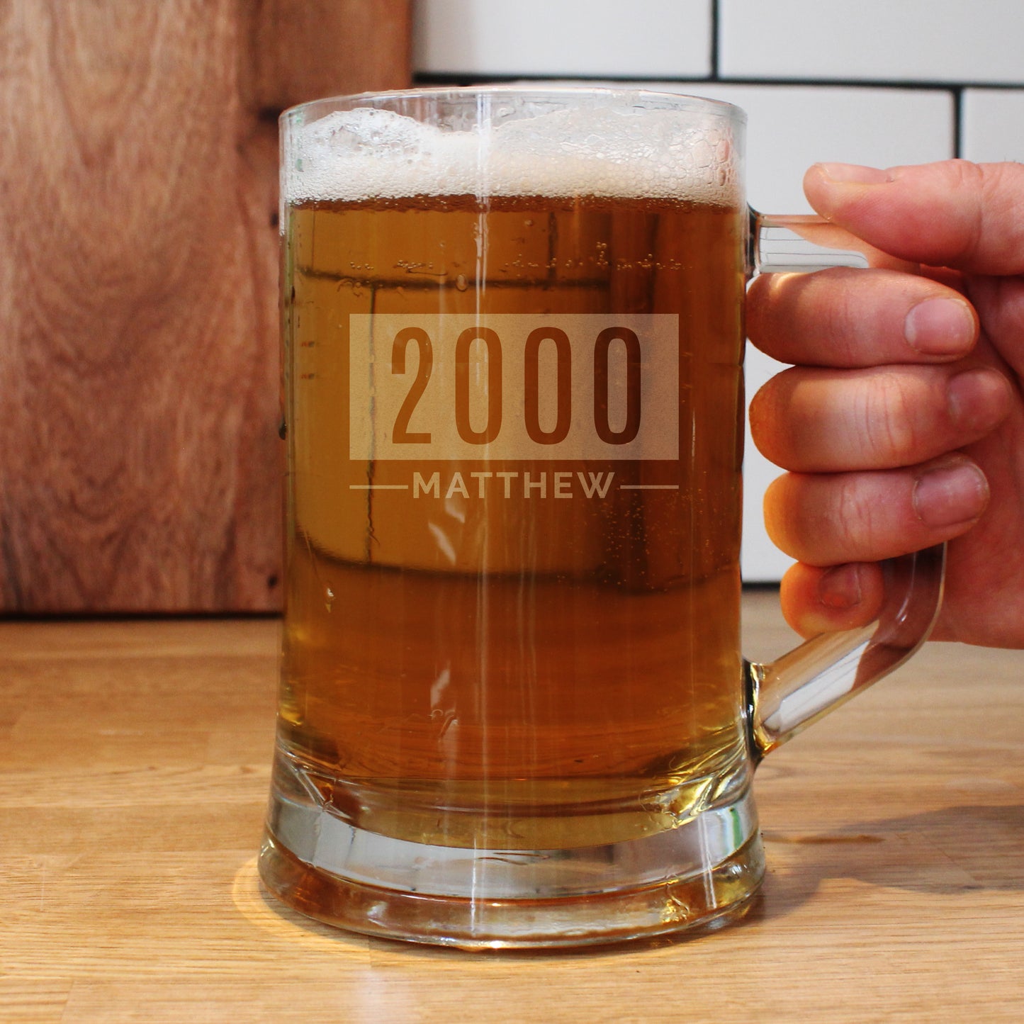 Personalised Name & Date Pint Stern Tankard - image 2
