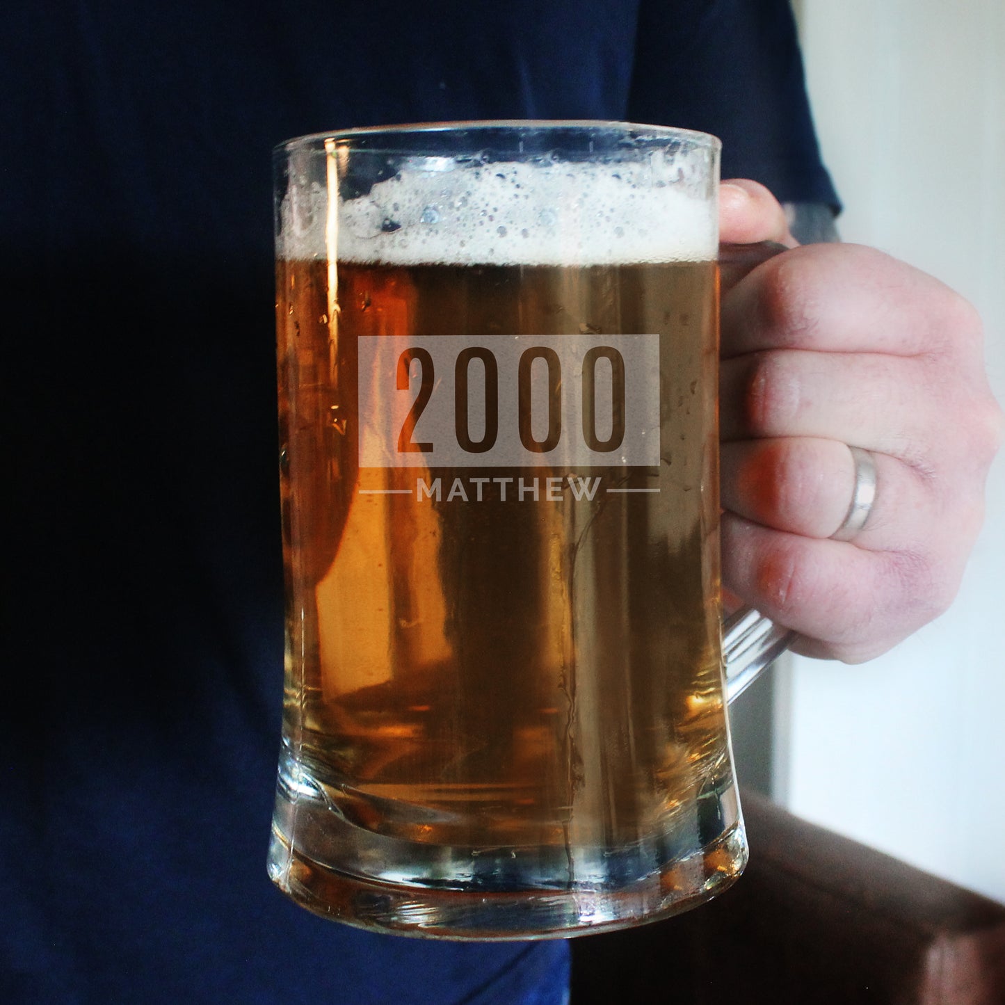 Personalised Name & Date Pint Stern Tankard - image 3
