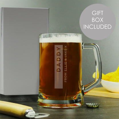 Personalised Free Text Stripe Pint Stern Tankard from Heartfelt Gifts