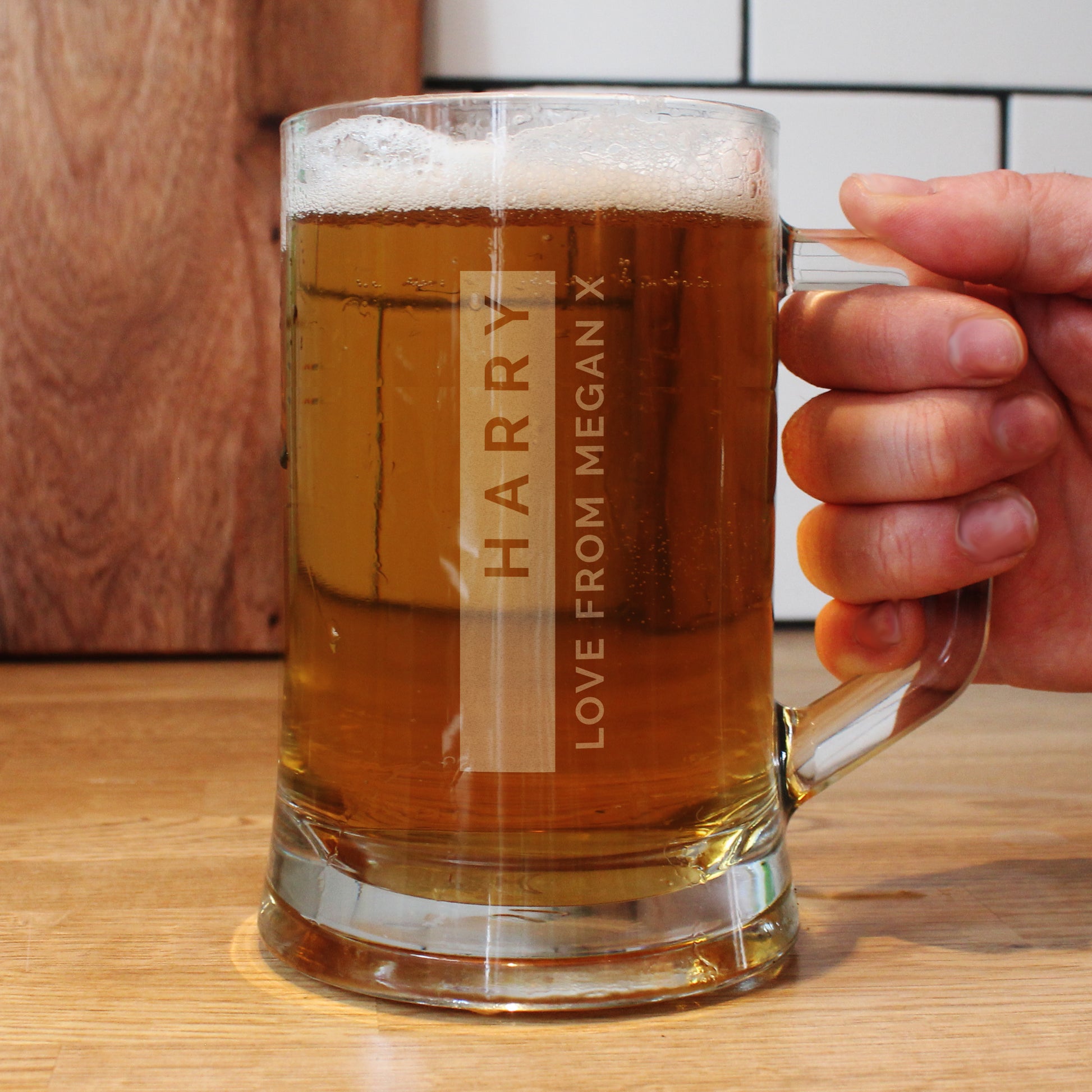 Personalised Free Text Stripe Pint Stern Tankard - image 2