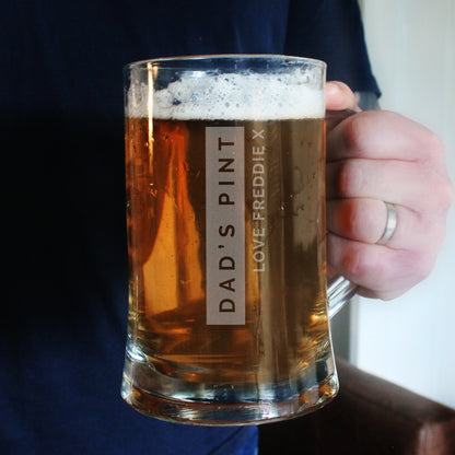 Personalised Free Text Stripe Pint Stern Tankard - image 3