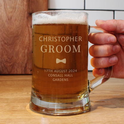 Personalised Groom Pint Stern Tankard - image 4