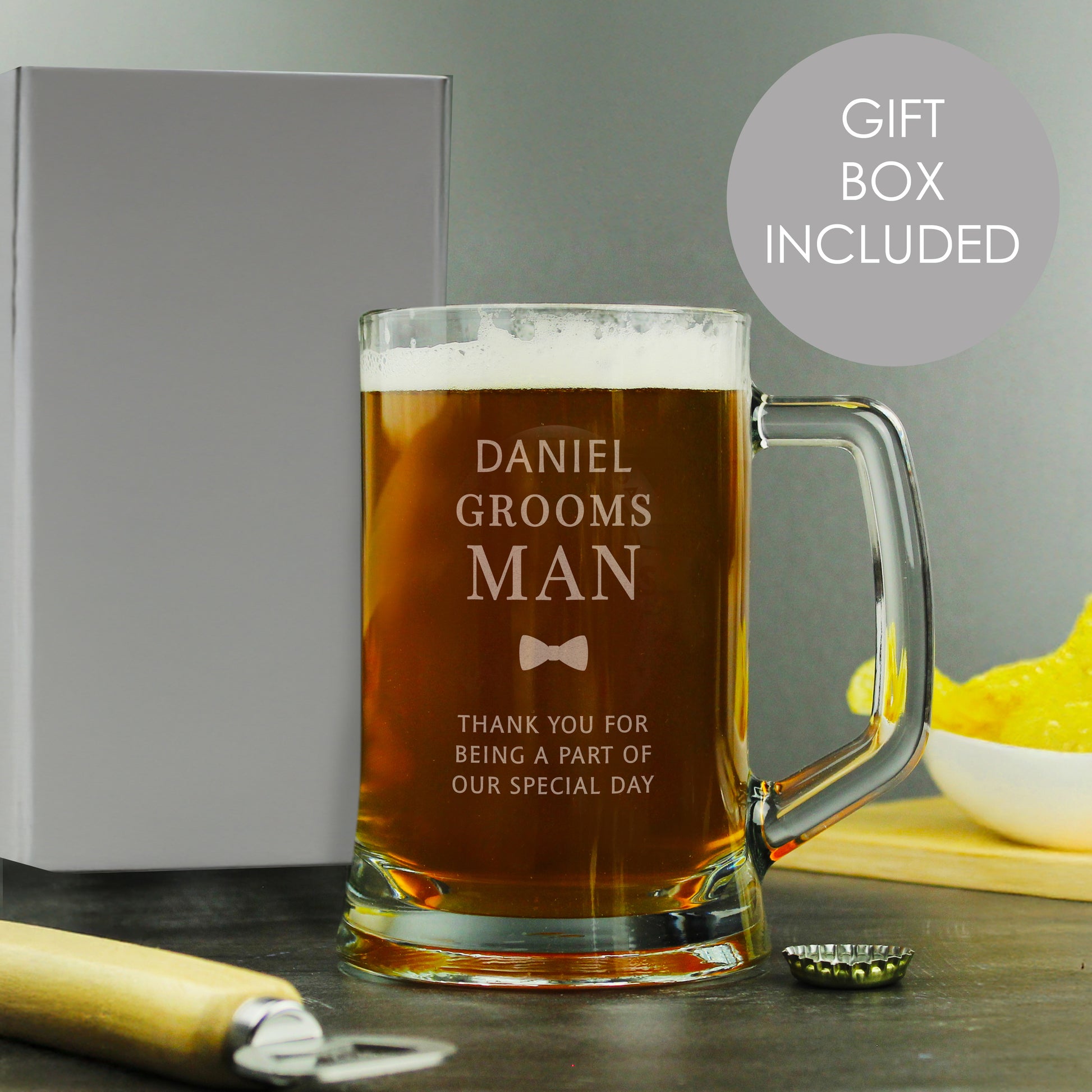 Personalised Groomsman Pint Stern Tankard from Heartfelt Gifts