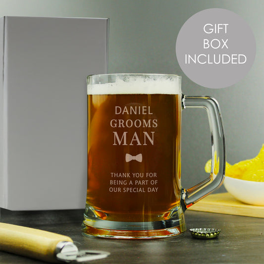 Personalised Groomsman Pint Stern Tankard from Heartfelt Gifts