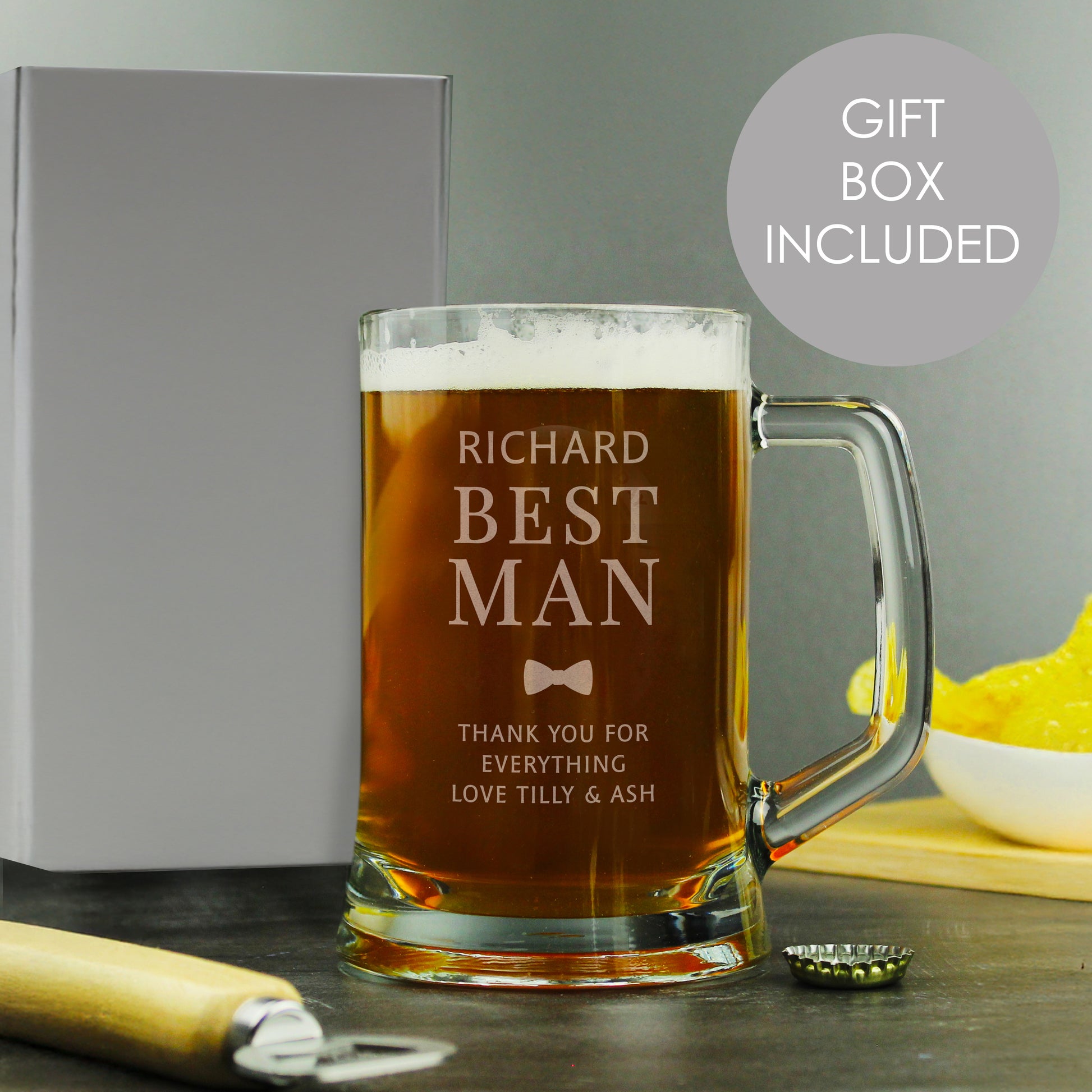 Personalised Best Man Pint Stern Tankard from Heartfelt Gifts