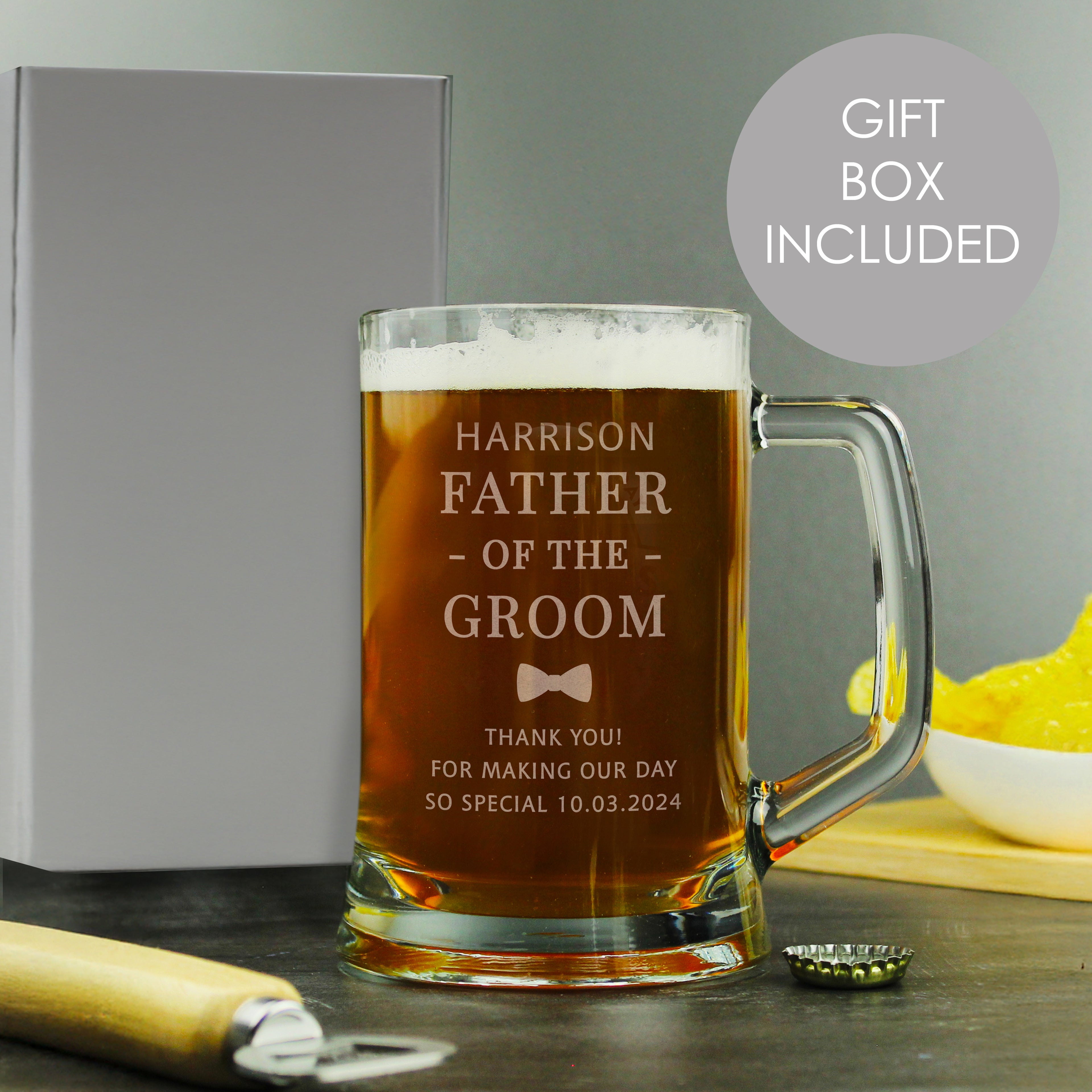 Personalised Father of the Groom Pint Stern Tankard from Heartfelt Gifts