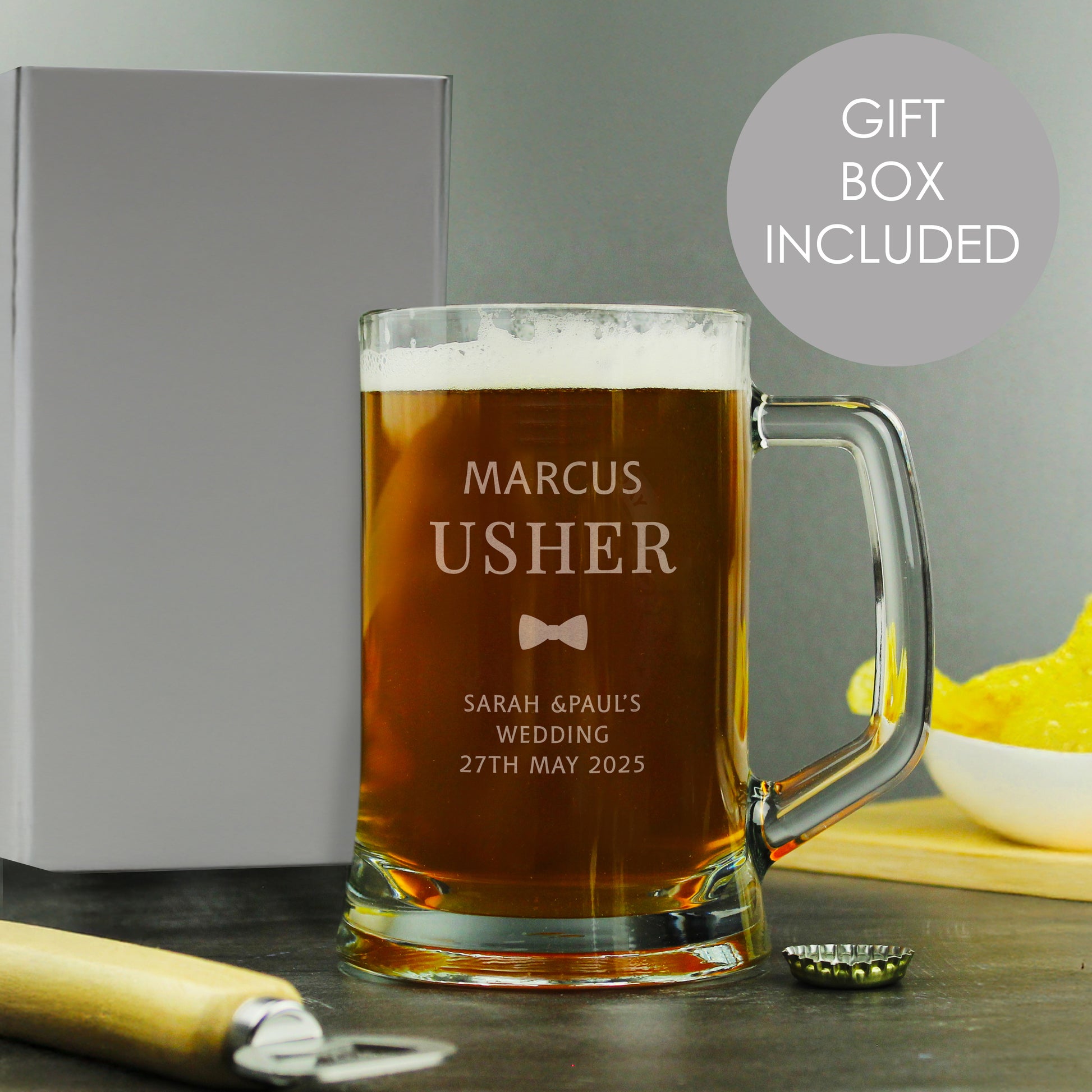 Personalised Usher Pint Stern Tankard from Heartfelt Gifts