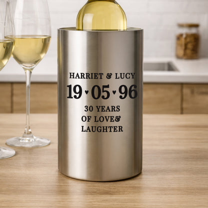 Personalised Big Date Wine Cooler - image 2