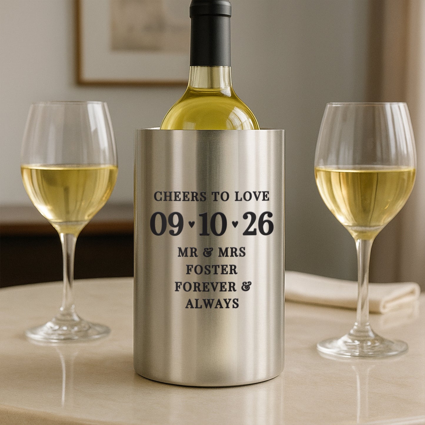 Personalised Big Date Wine Cooler - image 3
