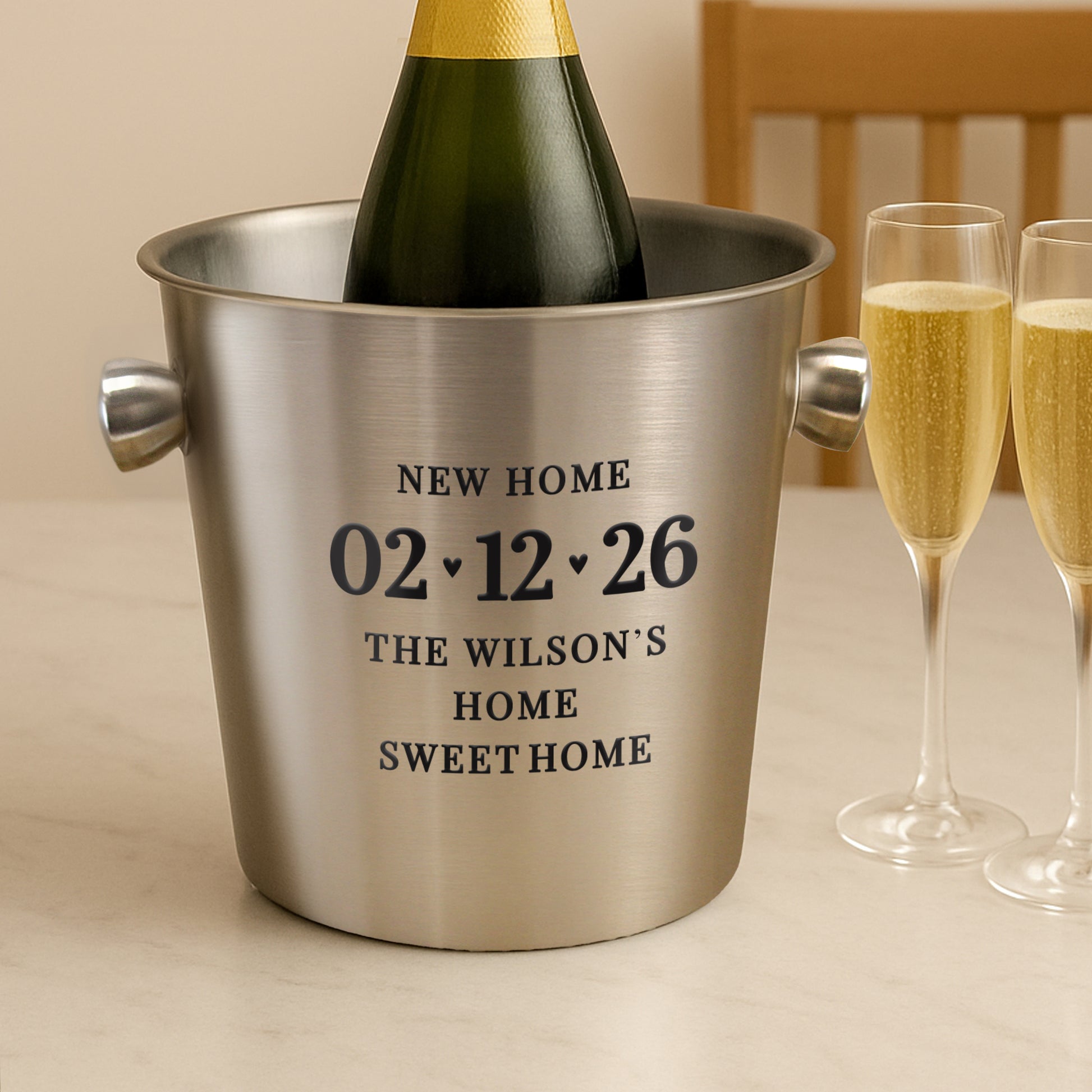 Personalised Big Date Stainless Steel Ice Bucket - image 3