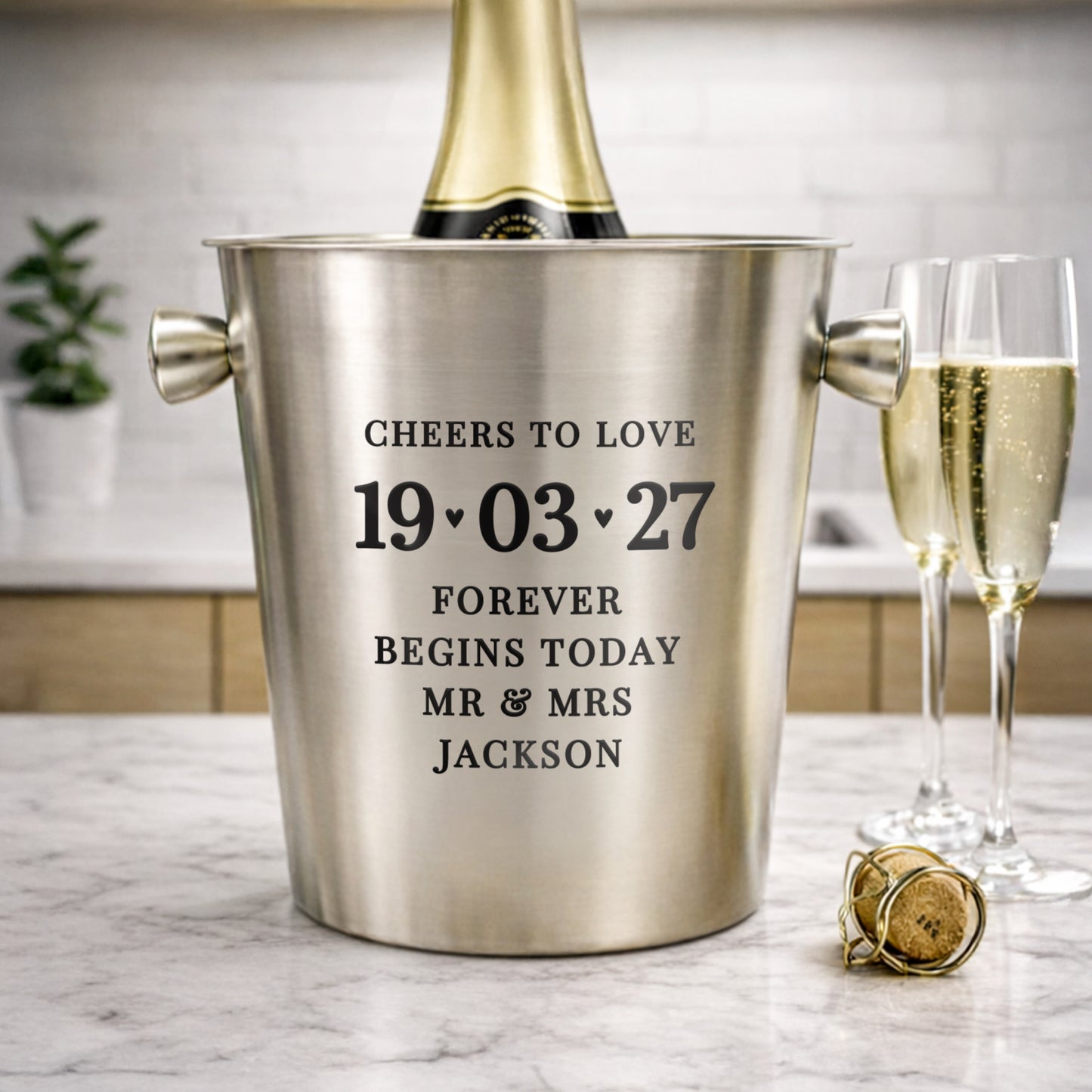Personalised Big Date Stainless Steel Ice Bucket - image 4