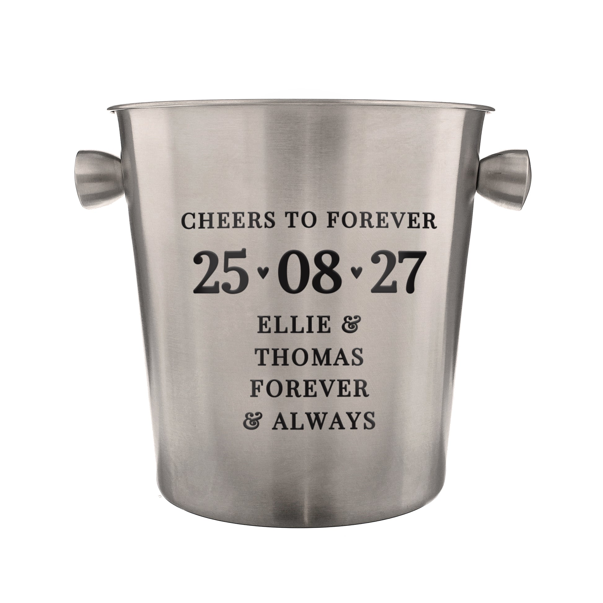Personalised Big Date Stainless Steel Ice Bucket - image 5