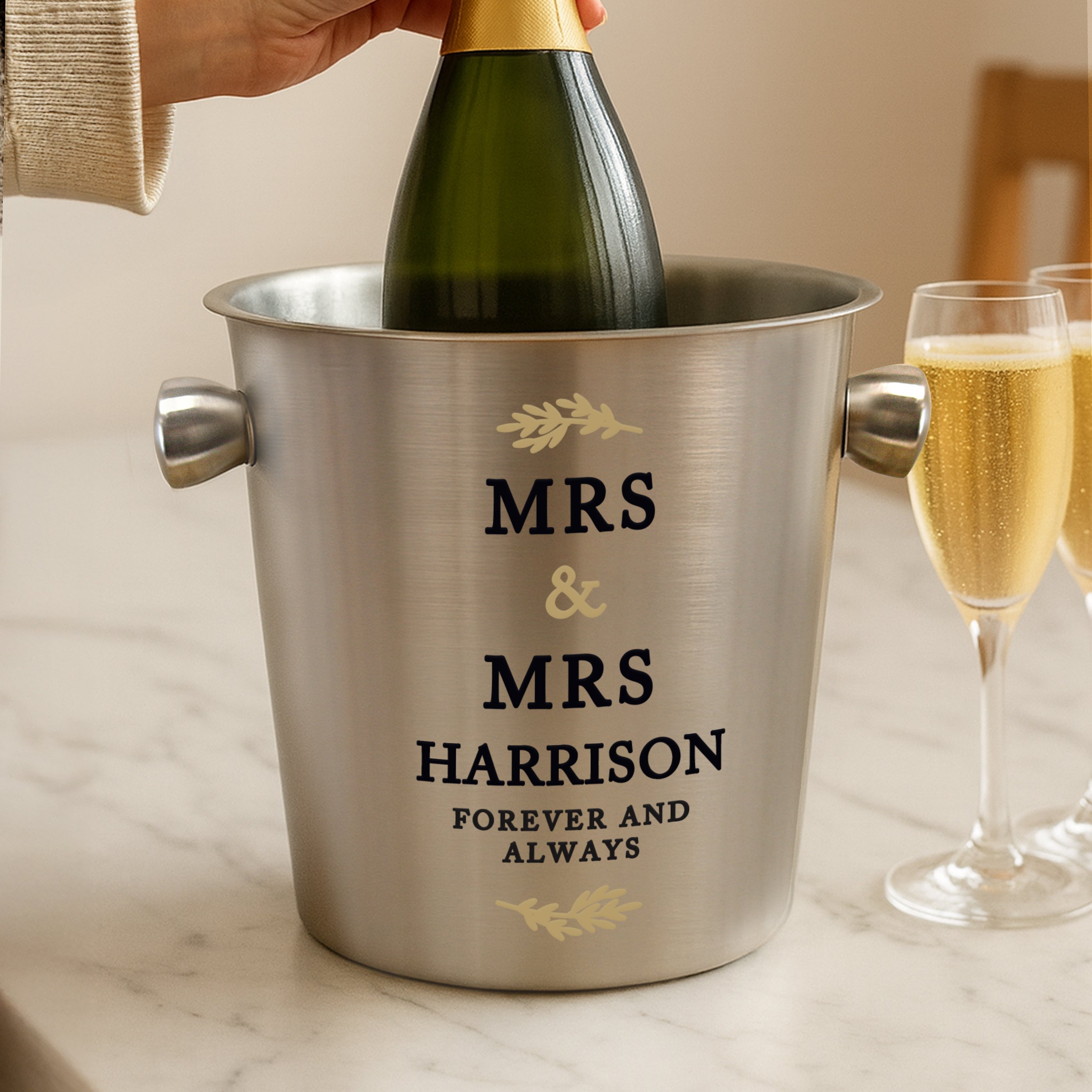 Personalised Couples Stainless Steel Ice Bucket from Heartfelt Gifts
