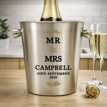 Personalised Couples Stainless Steel Ice Bucket - image 2