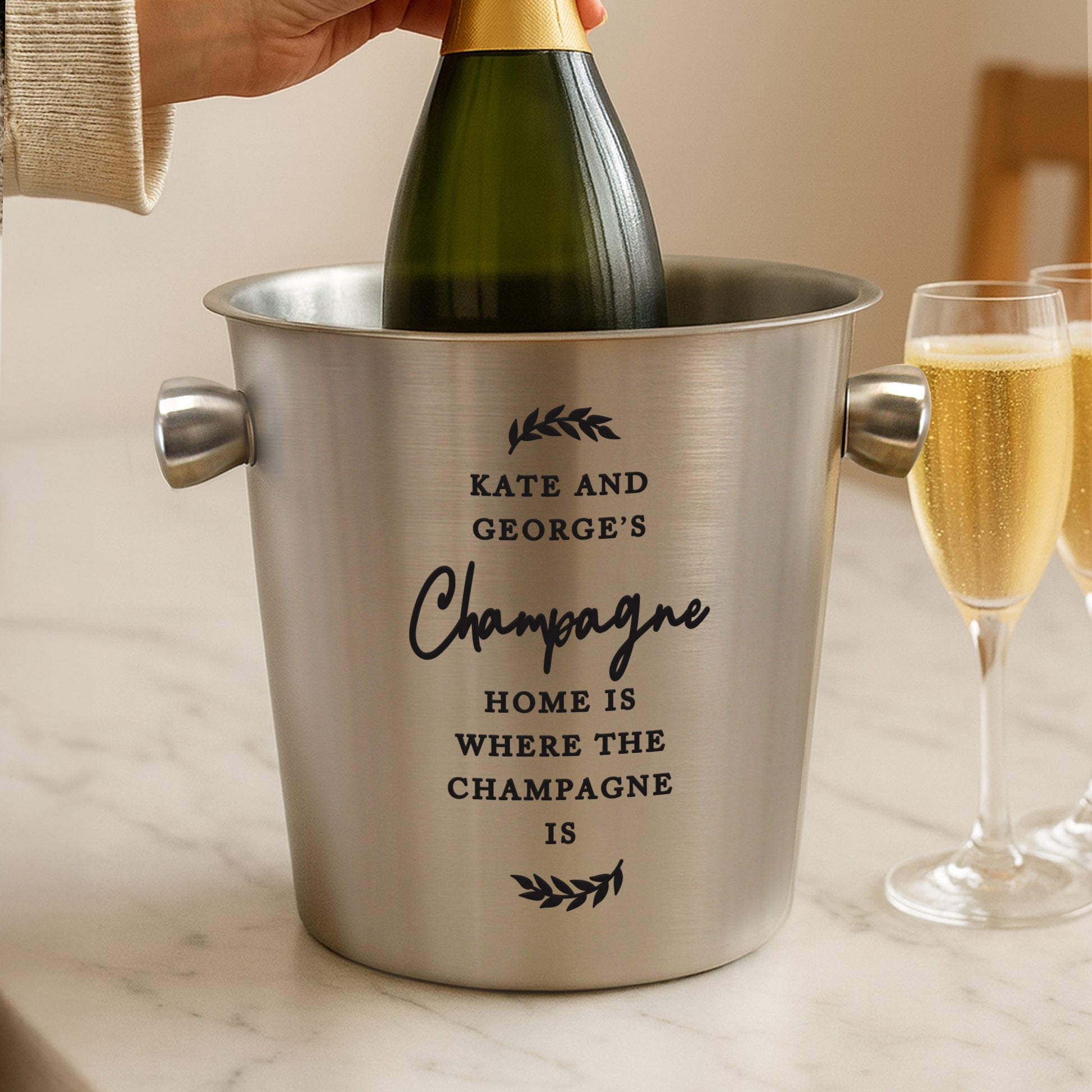Personalised Free Text Stainless Steel Ice Bucket from Heartfelt Gifts
