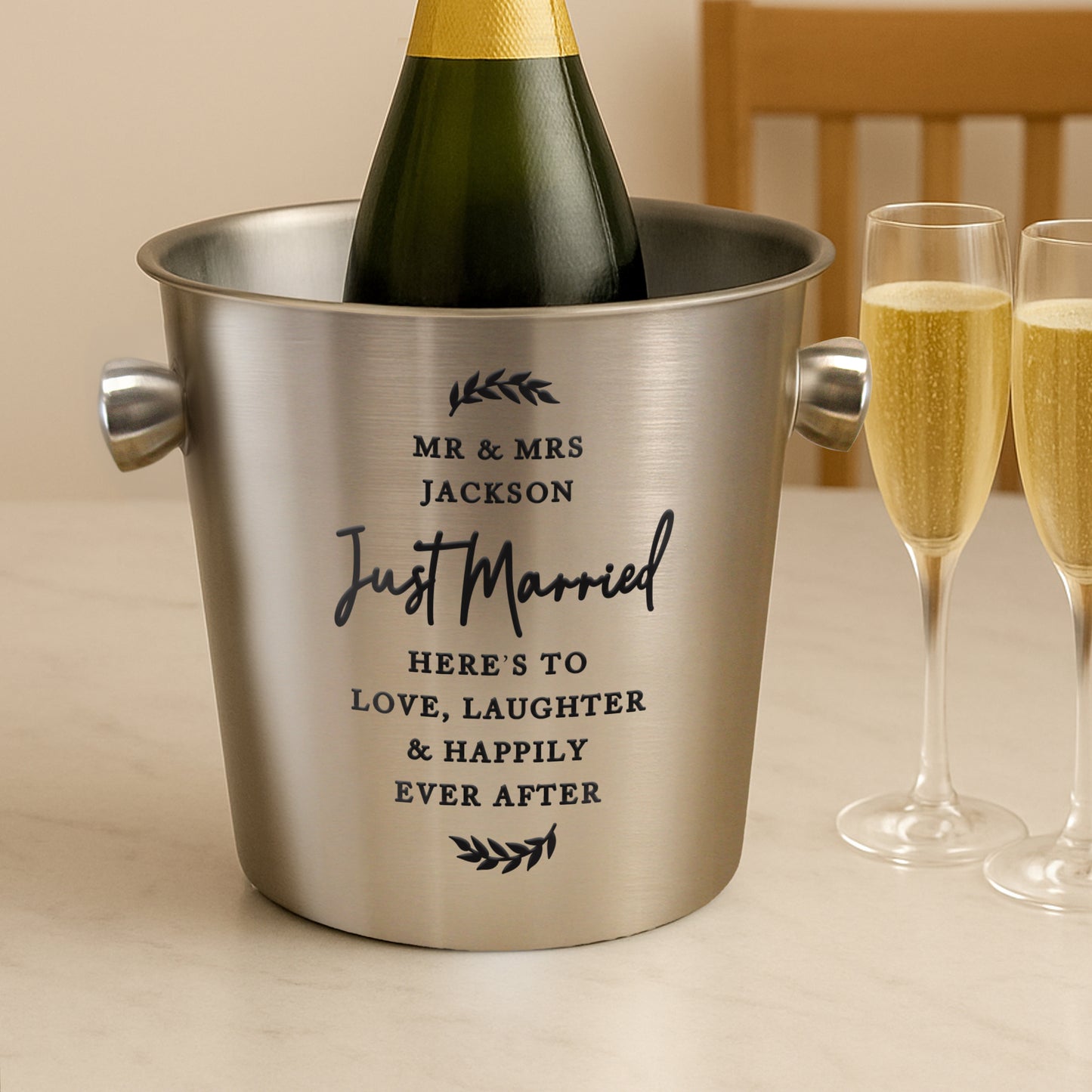 Personalised Free Text Stainless Steel Ice Bucket - image 3