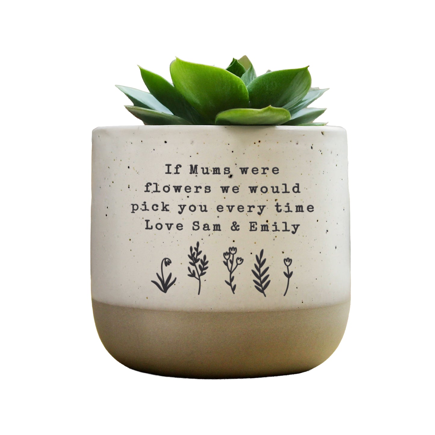 Personalised Floral Flecked Plant Pot - image 4