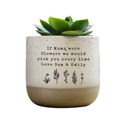 Personalised Floral Flecked Plant Pot - image 4