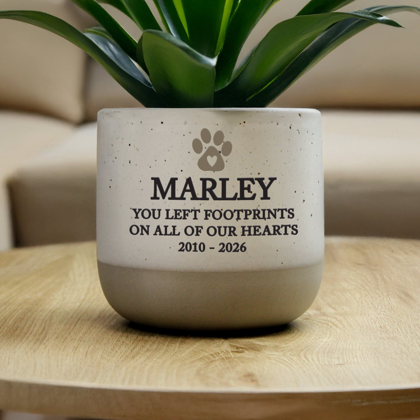 Personalised Pet Memorial Flecked Plant Pot - image 2