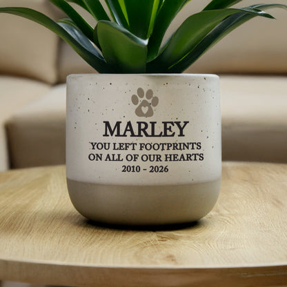 Personalised Pet Memorial Flecked Plant Pot - image 2