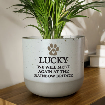 Personalised Pet Memorial Flecked Plant Pot - image 3