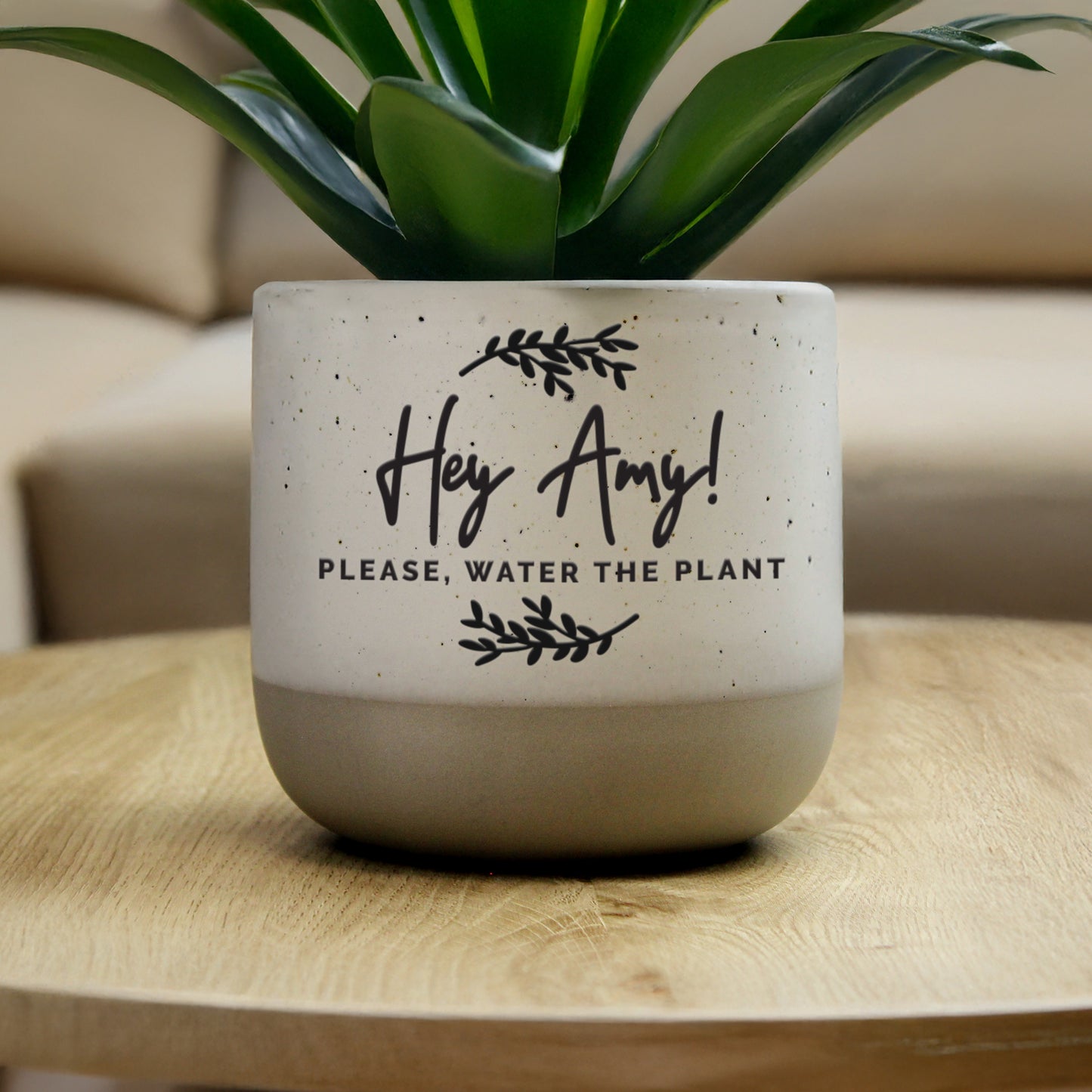 Personalised Botanical Flecked Plant Pot - image 2