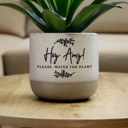 Personalised Botanical Flecked Plant Pot - image 2