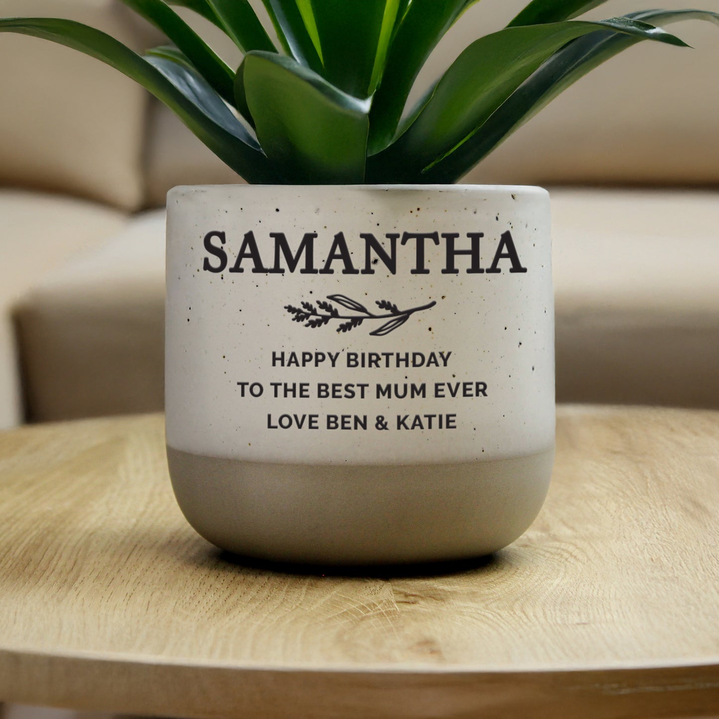 Personalised Memorial Flecked Plant Pot - image 2