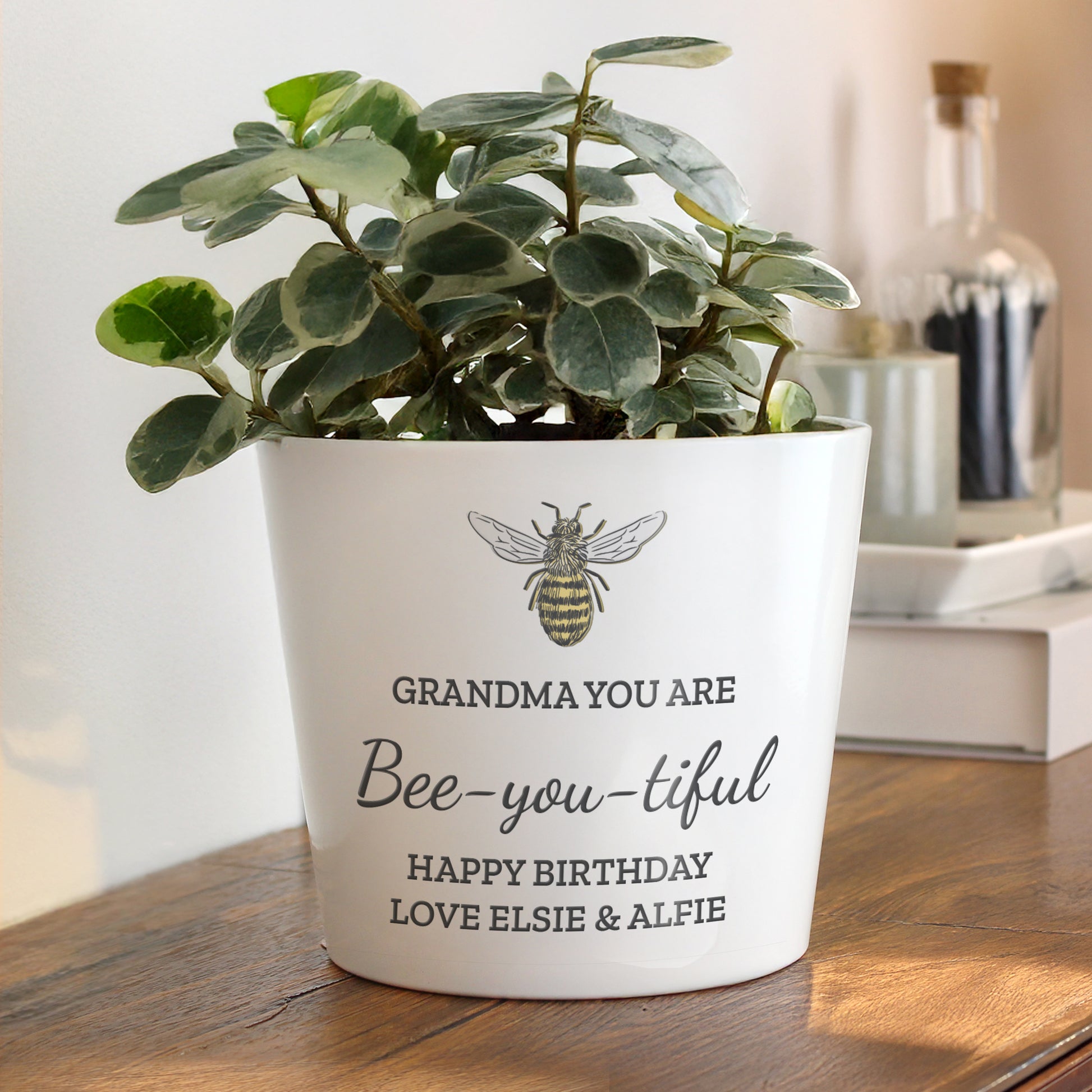 Personalised Bee Large Plant Pot from Heartfelt Gifts