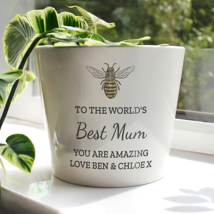 Personalised Bee Large Plant Pot - image 3