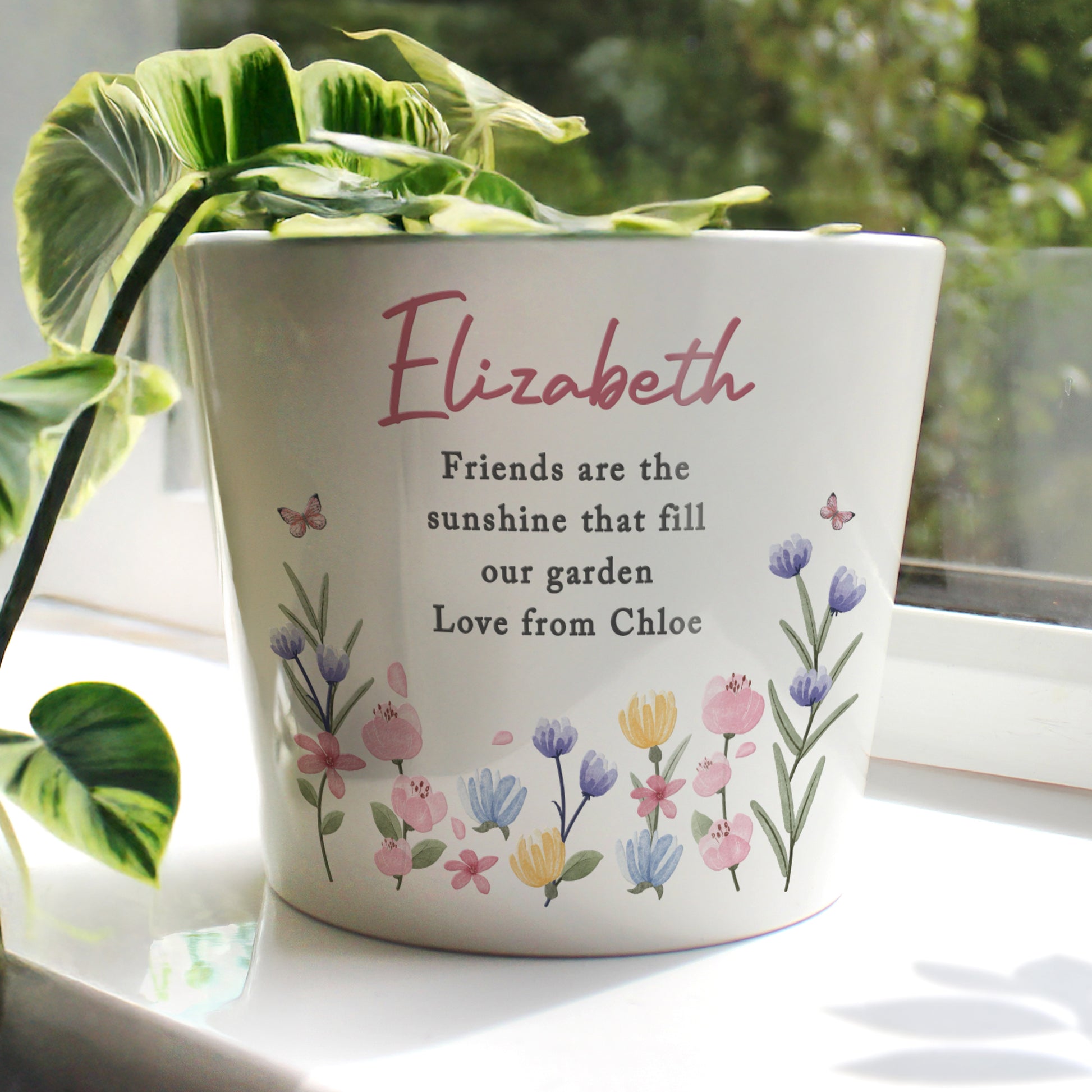 Personalised Pretty Floral Large Plant Pot - image 3