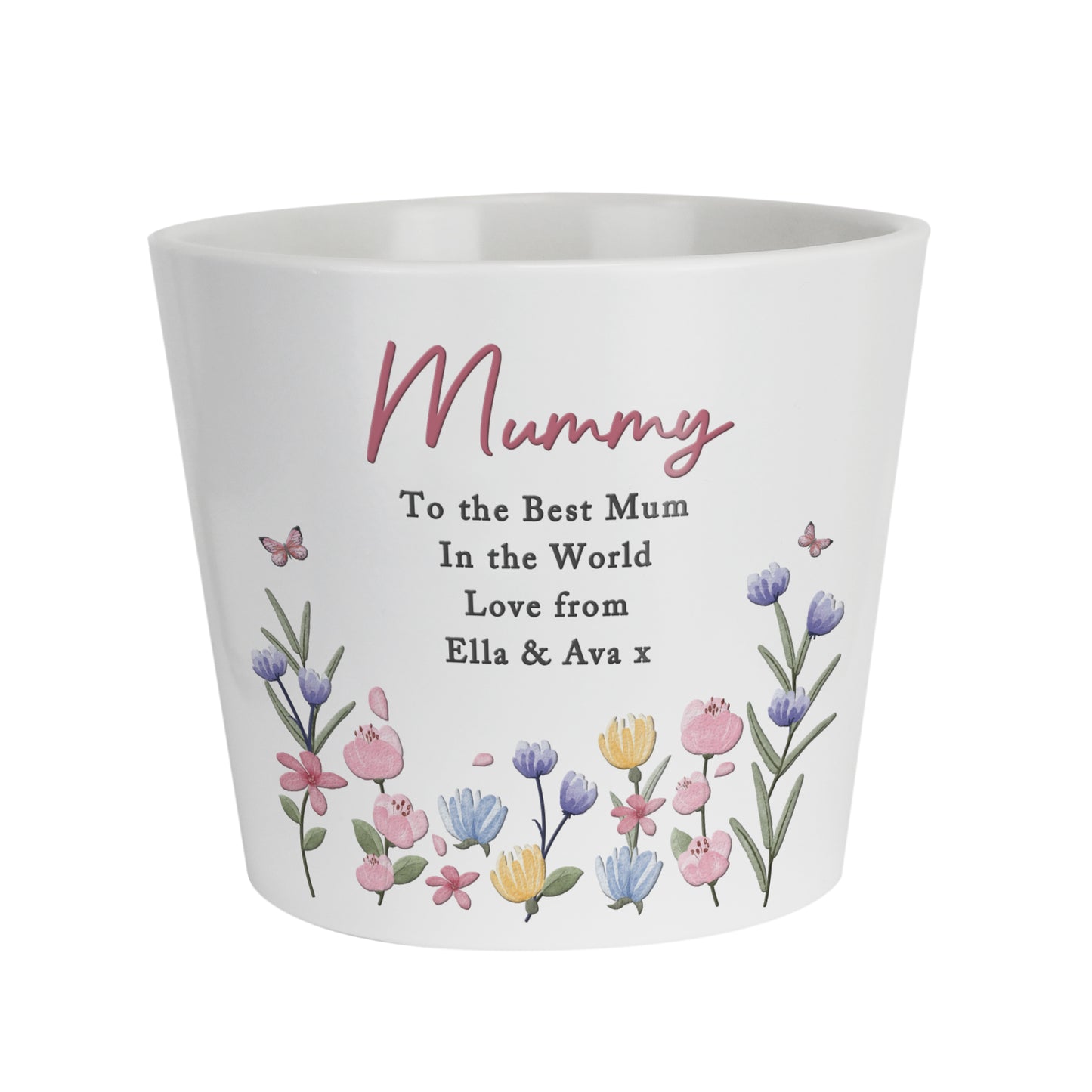 Personalised Pretty Floral Large Plant Pot - image 4