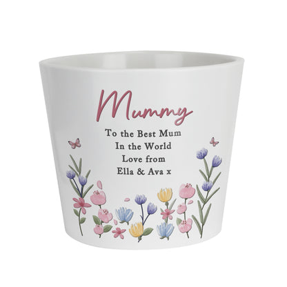 Personalised Pretty Floral Large Plant Pot - image 4