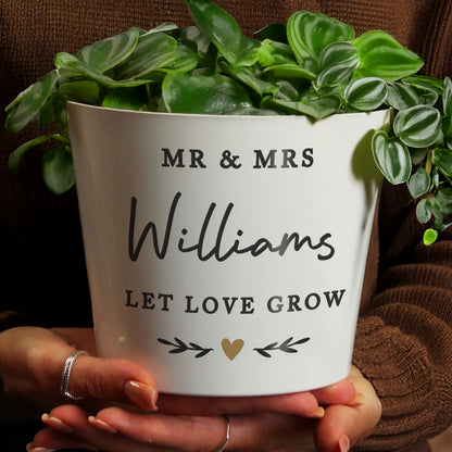 Personalised Gold Heart Large Plant Pot - image 2