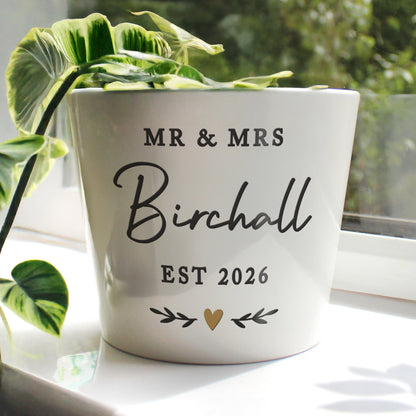 Personalised Gold Heart Large Plant Pot - image 3