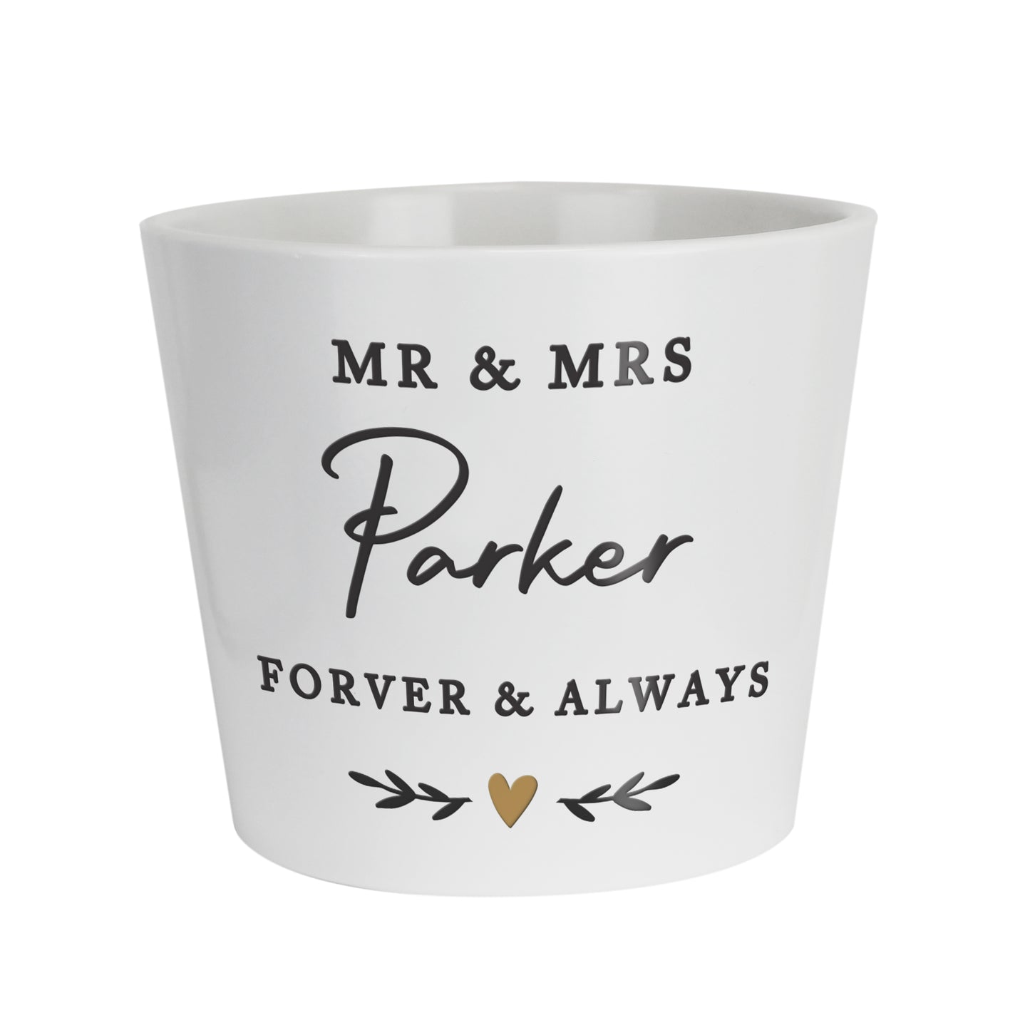 Personalised Gold Heart Large Plant Pot - image 4