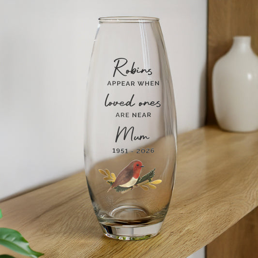 Personalised Robins Appear Bullet Vase - image 2