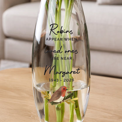 Personalised Robins Appear Bullet Vase - image 3