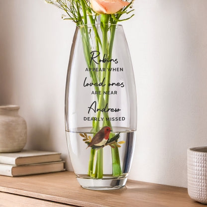Personalised Robins Appear Bullet Vase - image 4