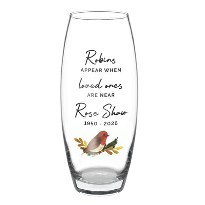 Personalised Robins Appear Bullet Vase - image 5